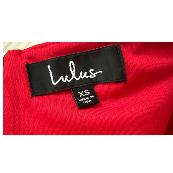 lulus Dress Woman's size XS Marseille Off-the-Shoulder Long Sleeve Bodycon Red - Picture 8 of 11